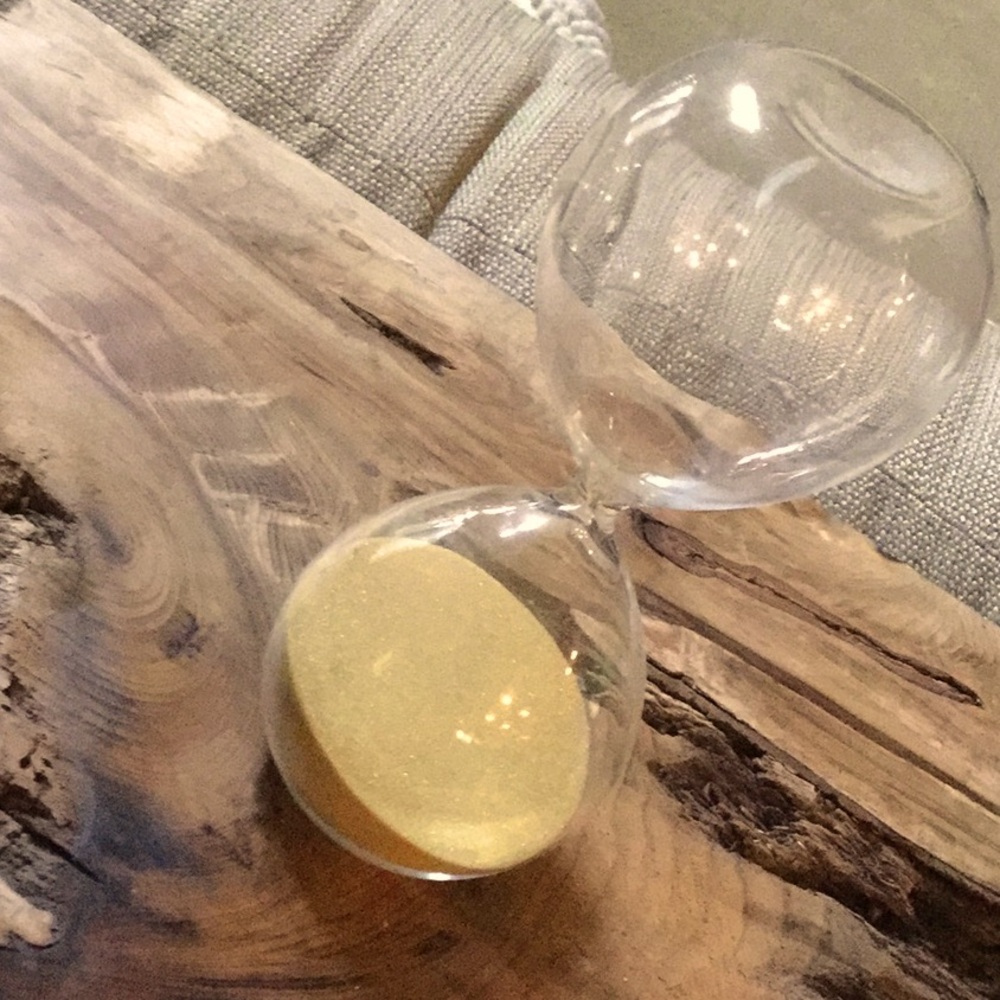 Glass timer sand in a bottle primitive beach art decor farmhouse shabby chic